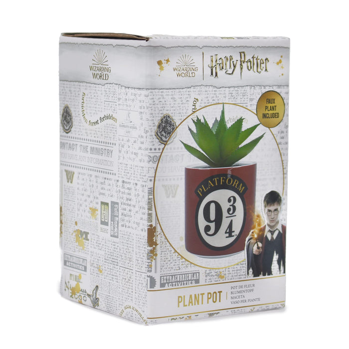 Harry Potter Plant Pot with Faux Plant 11.7cm - Platform 9 3/4 - Plant Pot Indoor - Small Plant Pot Décor
