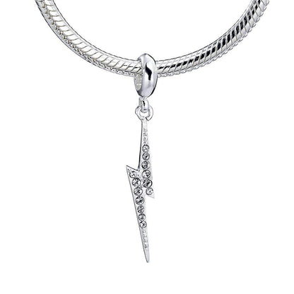 Harry Potter Sterling Silver lightning bolt slider charm with Swarovski Crystal Elements HPSC001-SC