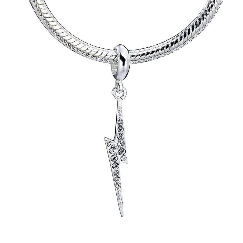 Harry Potter Sterling Silver lightning bolt slider charm with Swarovski Crystal Elements HPSC001-SC