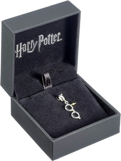 Official Harry Potter Sterling Silver Lightning Bolt & Glasses slider charm by The Carat Shop