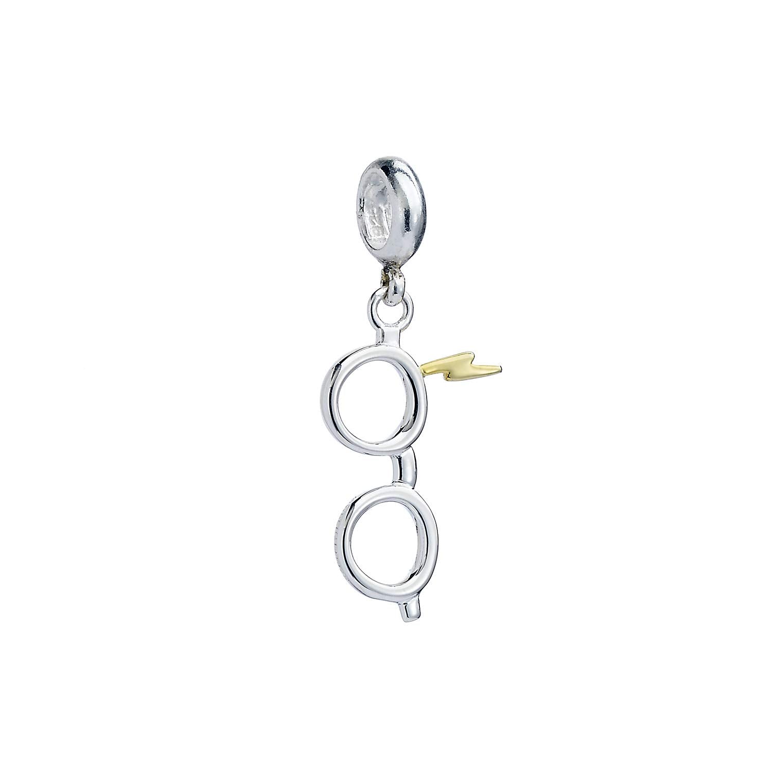 Official Harry Potter Sterling Silver Lightning Bolt & Glasses slider charm by The Carat Shop