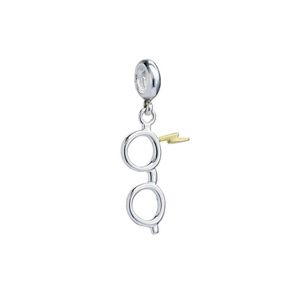 Official Harry Potter Sterling Silver Lightning Bolt & Glasses slider charm by The Carat Shop