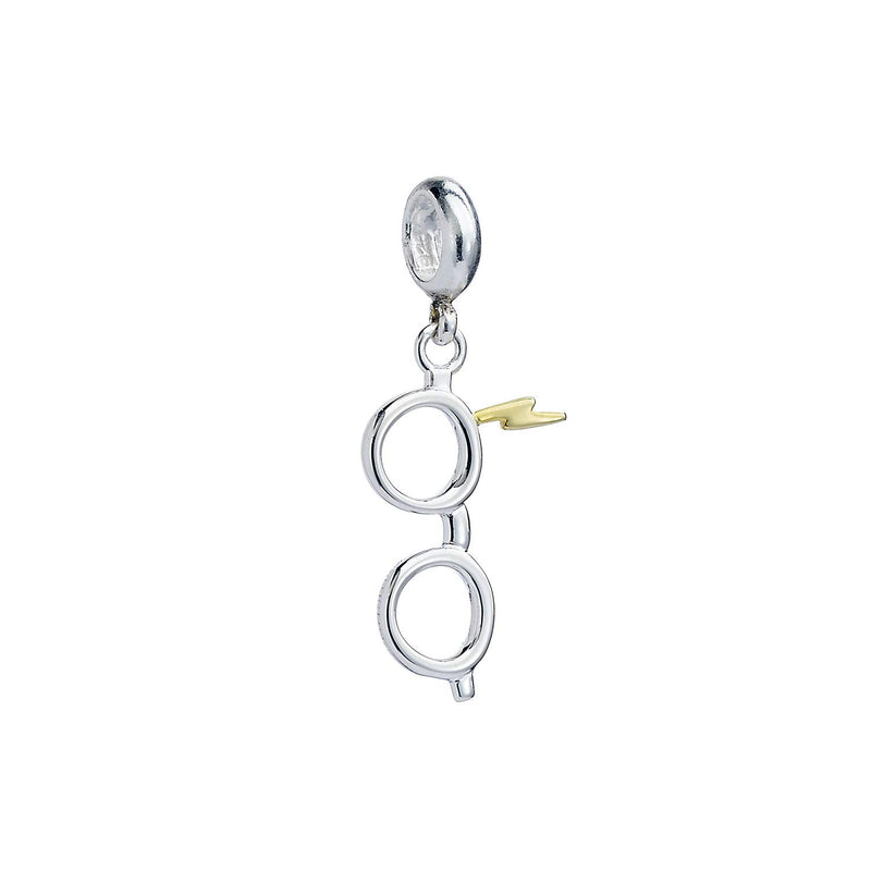 Official Harry Potter Sterling Silver Lightning Bolt & Glasses slider charm by The Carat Shop