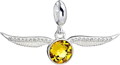 Harry Potter Sterling Silver Golden Snitch slider charm with Crystal Elements by The Carat Shop
