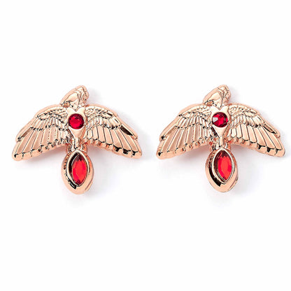 Harry Potter Fawkes Stud Earrings (Rose Gold Plated)