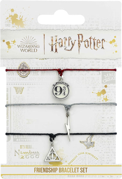 Harry Potter Deathly Hallows Lightning & Track 9 3/4 Women's Bracelet Set Silver