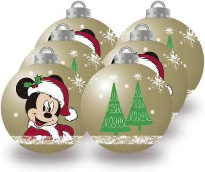 ARDITEX WD13423 Pack of 6 Disney-Mickey Christmas Tree Baubles Diameter 8 cm
