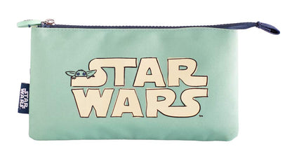 Grupo Erik Mäppchen The Mandalorian Child Baby Yoda Grogu Federmappe 3fach - Stift Etui Schule - Federmäppchen Mädchen Schlampermäppchen Jungen Federtasche 3 fächer Star Wars Fanartikel Grün