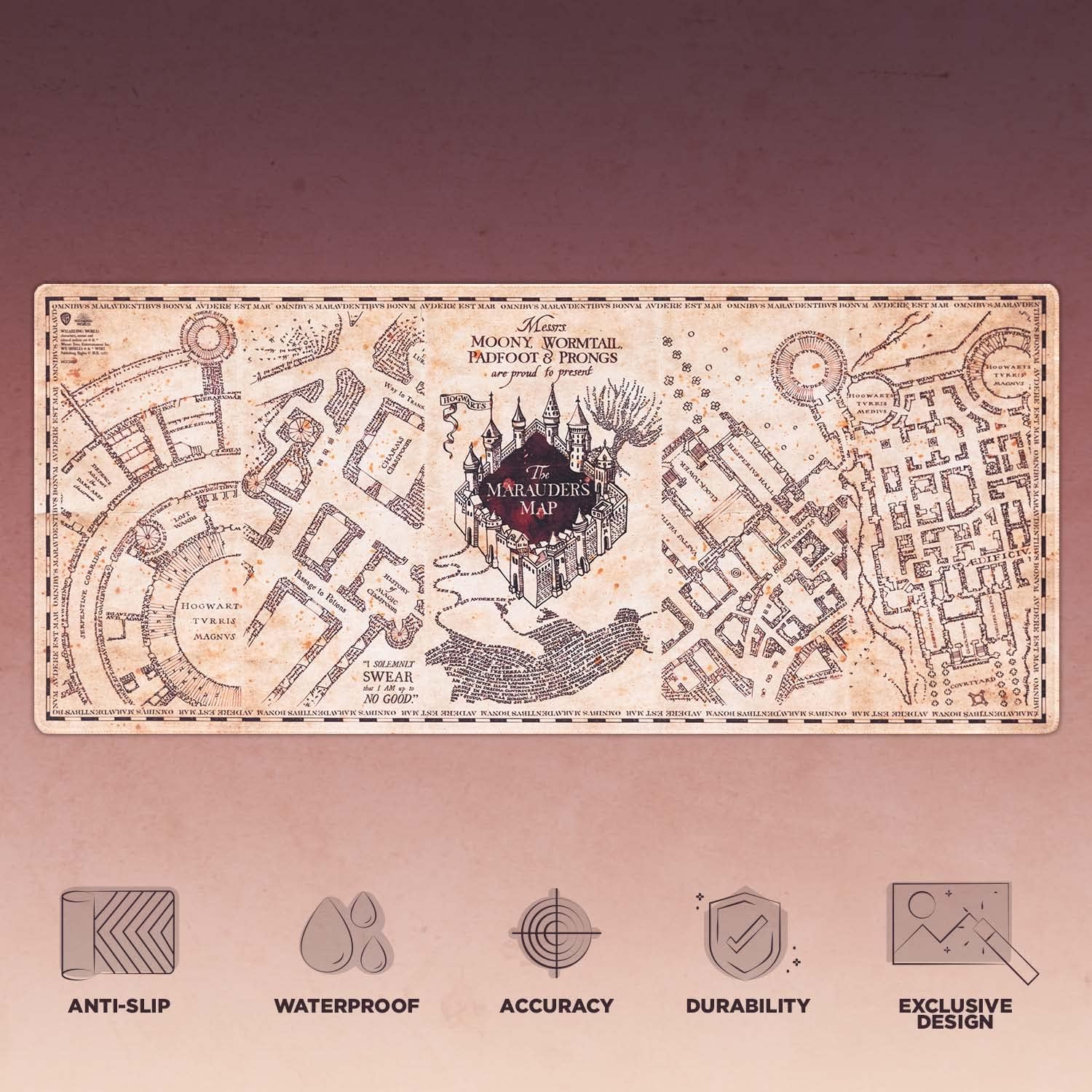 Grupo MGGE022 Erik - XL Mauspad Harry Potter Karte des Rumtreibers - Gaming Mouspad Harry Potter Fanartikel - Mauspad mit Motiv & Erik Wochenplaner - Terminplaner Harry Potter - A3 ohne festes Datum