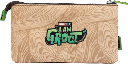 Grupo Erik Mäppchen Marvel I am Groot Federmappe 3fach - Stift Etui Schule - Federmäppchen Mädchen Schlampermäppchen Jungen Federtasche 3 fächer Marvel Fanartikel