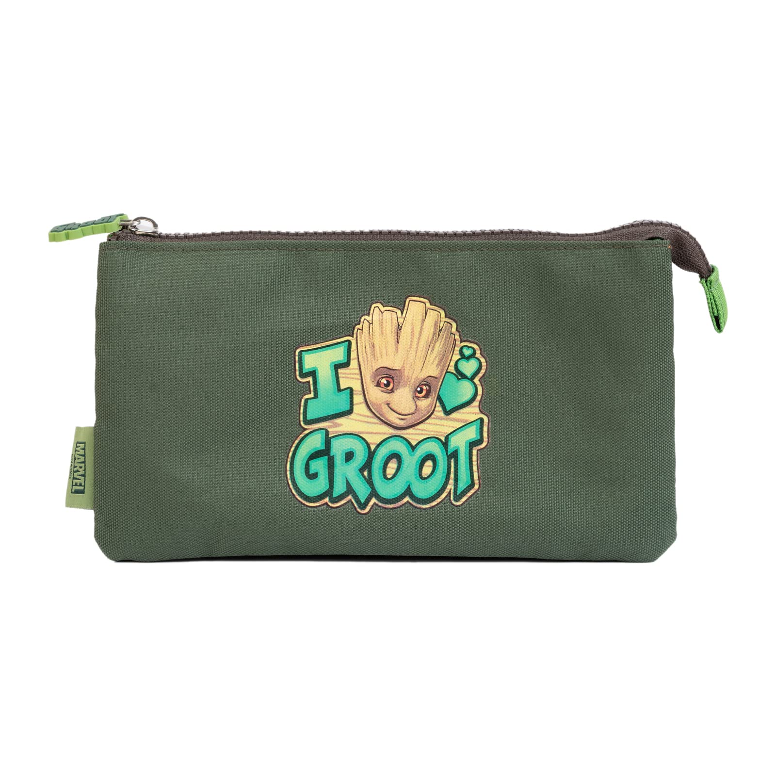 Grupo Erik Mäppchen Marvel I am Groot Federmappe 3fach - Stift Etui Schule - Federmäppchen Mädchen Schlampermäppchen Jungen Federtasche 3 fächer Marvel Fanartikel