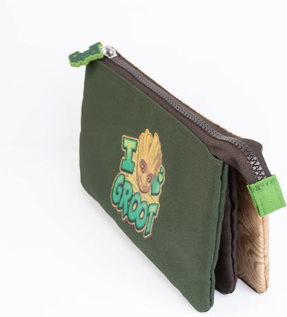 Grupo Erik Mäppchen Marvel I am Groot Federmappe 3fach - Stift Etui Schule - Federmäppchen Mädchen Schlampermäppchen Jungen Federtasche 3 fächer Marvel Fanartikel