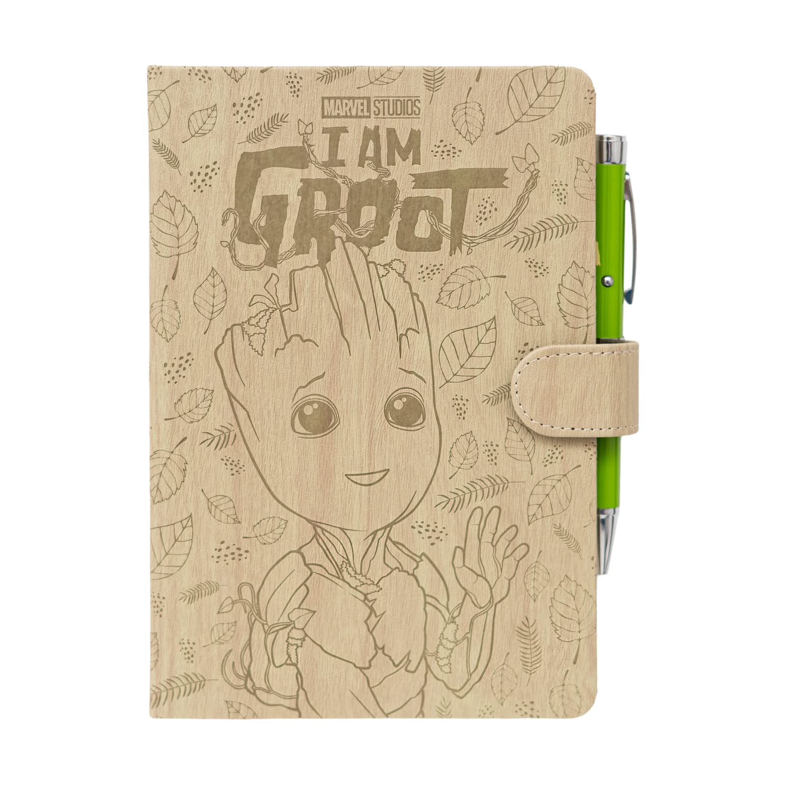 Grupo Erik Taccuino A5 Marvel Groot e Penna - Quaderno Appunti Bullet Journal Puntinato con Penna Proiettore a Pile, Copertina Rigida e Segnalibro | Diario Personale, Marvel Legends (192 Pagine
