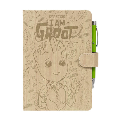 Grupo Erik Taccuino A5 Marvel Groot e Penna - Quaderno Appunti Bullet Journal Puntinato con Penna Proiettore a Pile, Copertina Rigida e Segnalibro | Diario Personale, Marvel Legends (192 Pagine