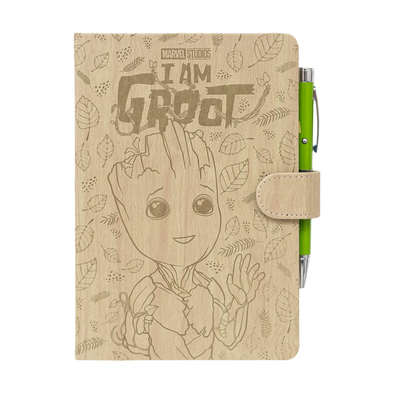 Grupo Erik Taccuino A5 Marvel Groot e Penna - Quaderno Appunti Bullet Journal Puntinato con Penna Proiettore a Pile, Copertina Rigida e Segnalibro | Diario Personale, Marvel Legends (192 Pagine