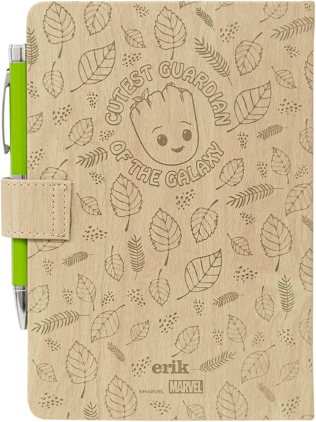 Grupo Erik Taccuino A5 Marvel Groot e Penna - Quaderno Appunti Bullet Journal Puntinato con Penna Proiettore a Pile, Copertina Rigida e Segnalibro | Diario Personale, Marvel Legends (192 Pagine