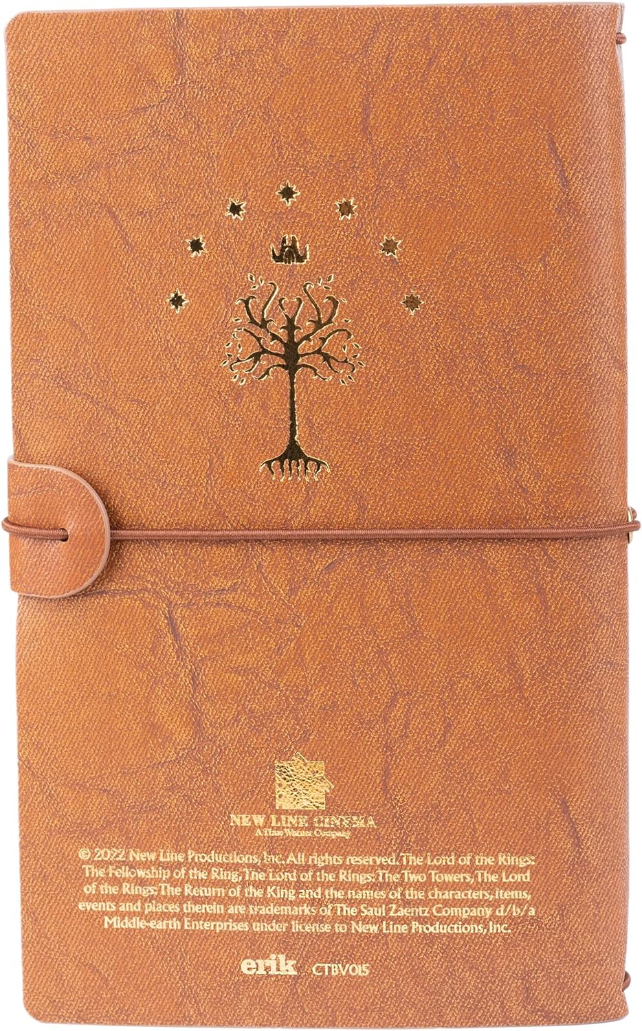 Grupo Erik Reisetagebuch zum Selberschreiben Der Herr der Ringe - Dotted Notebook 12x19,6 cm, Einband aus synthetischem Leder und Gummiband zum sicheren Verschließen, CTBV015, Klares Braun