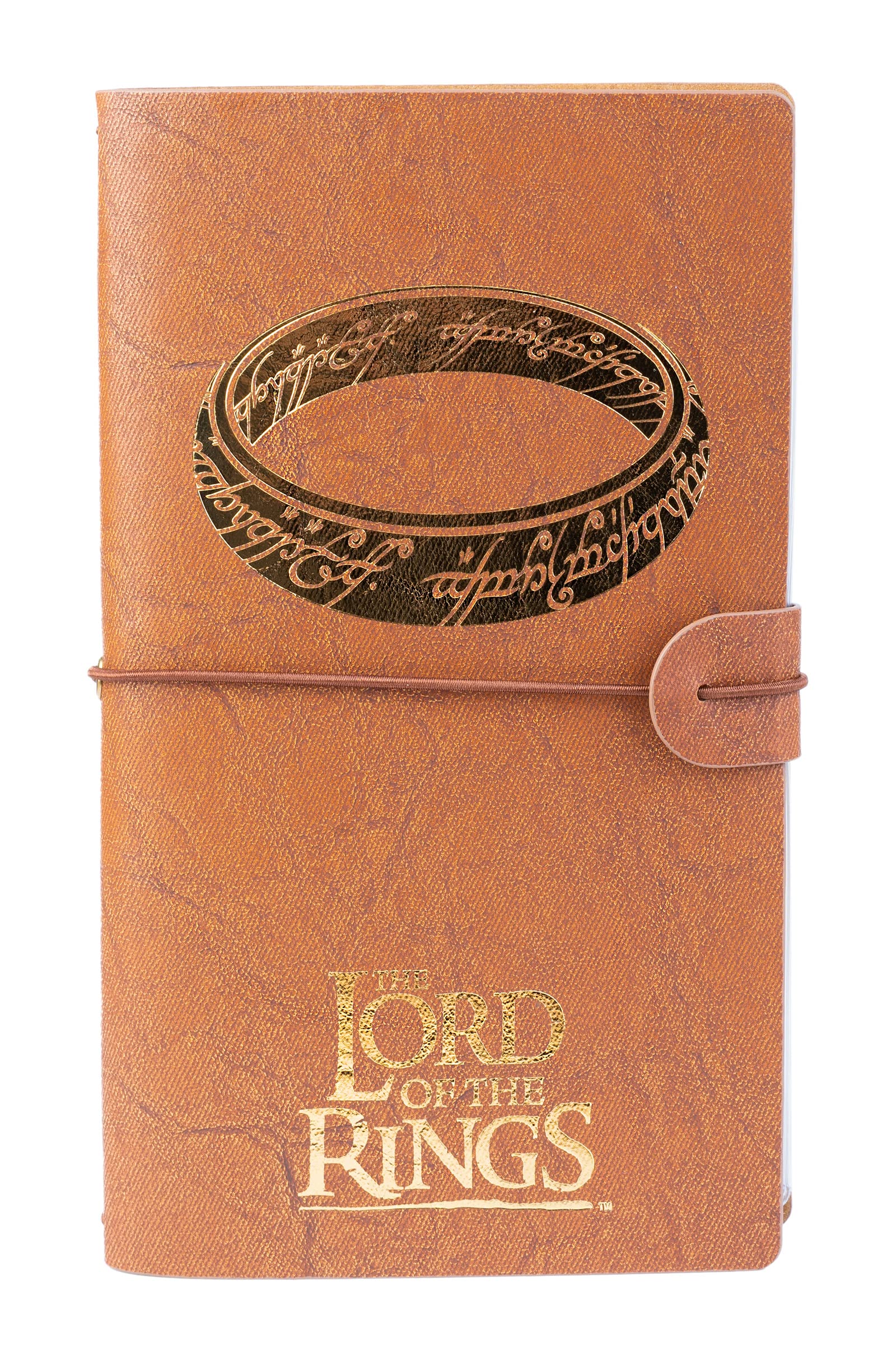 Grupo Erik Reisetagebuch zum Selberschreiben Der Herr der Ringe - Dotted Notebook 12x19,6 cm, Einband aus synthetischem Leder und Gummiband zum sicheren Verschließen, CTBV015, Klares Braun