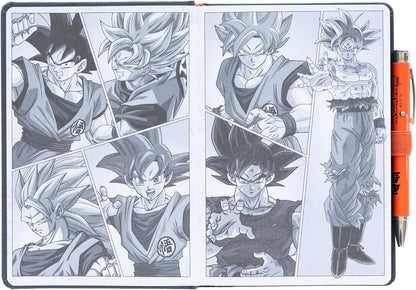Grupo Erik Taccuino A5 Dragon Ball Manga e Penna - Quaderno Appunti Bullet Journal Puntinato con Penna Proiettore a Pile, Copertina Rigida | Diario Personale: Anime Gadget (192 Pagine