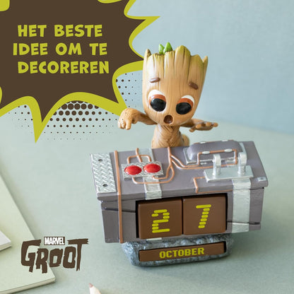 Grupo Erik Perpetual Kalender 3D Marvel Groot Death Button - Desktop Kalender - Bureaukalender - Home Office Dekoration