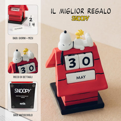 Calendario perpetuo 3D Snoopy Doghouse - Calendario 3D Snoopy - Snoopy figura ideal decoración Snoopy habitación - Calendario sobremesa de Figura Snoopy, licencia oficial