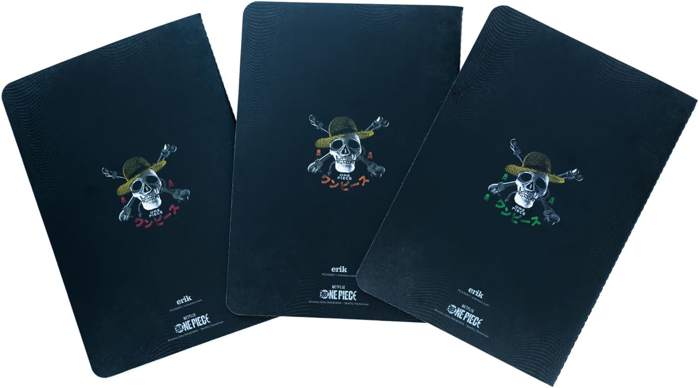 Grupo Erik One Piece Netflix Pack Of 3 A5 Notebooks | A5 Notebook | Notebooks A5 | Notepads A5 | A5 Notepad | Cute Stationery | One Piece Merch | One Piece Notebook
