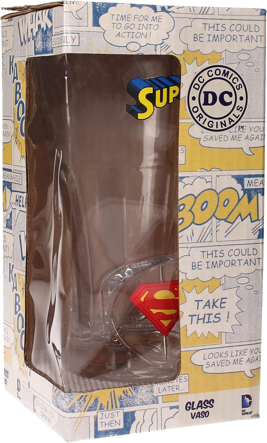 DC - Superman Rotating Logo - Glass 9x17x9cm