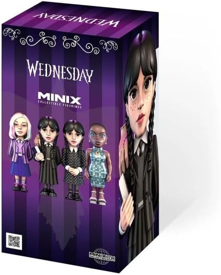 Bandai Minix Wednesday Addams With Thing Model | Collectable Wednesday And Thing Figure From The Wednesday TV Series | Bandai Minix Wednesday Toys Range | Collect Your Favourite Wednesday Figures