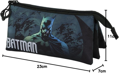 DC Comics Batman Arkham-Astuccio Triplo FAN 2.0, Verde, 23 x 11 cm