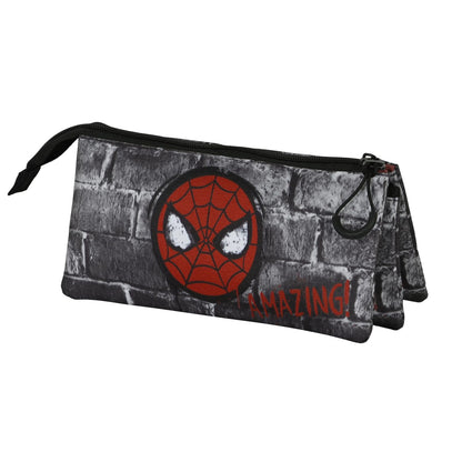 Spiderman Amazing-FAN Dreifach Federmäppchen 2.0, Mehrfarbig