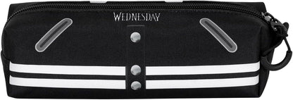 Wednesday Mercoledì Varsity-Astuccio Quadrato FAN 2.0, Nero, 21 x 8 cm