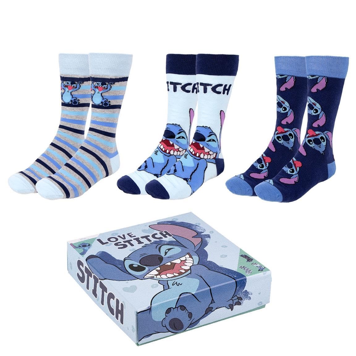 Disney Unisex Kinder Stitch Set Socken, Mehrfarbig, 40-46