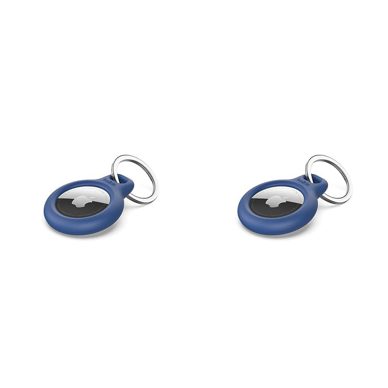 Belkin F8W973 AirTag Case with Key Ring (Secure Holder Protective Cover for Air Tag with Scratch Resistance Accessory) - Blue (Pack of 2