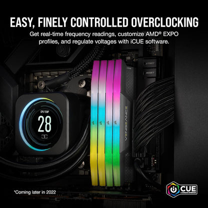 CORSAIR VENGEANCE RGB DDR5 RAM 32GB (2x16GB) 6600MHz C38-48-48-106 1.4V Intel Optimised Computer Memory (iCUE Compatible, Fast Performance, Intel® XMP 3.0 Profiles) Black