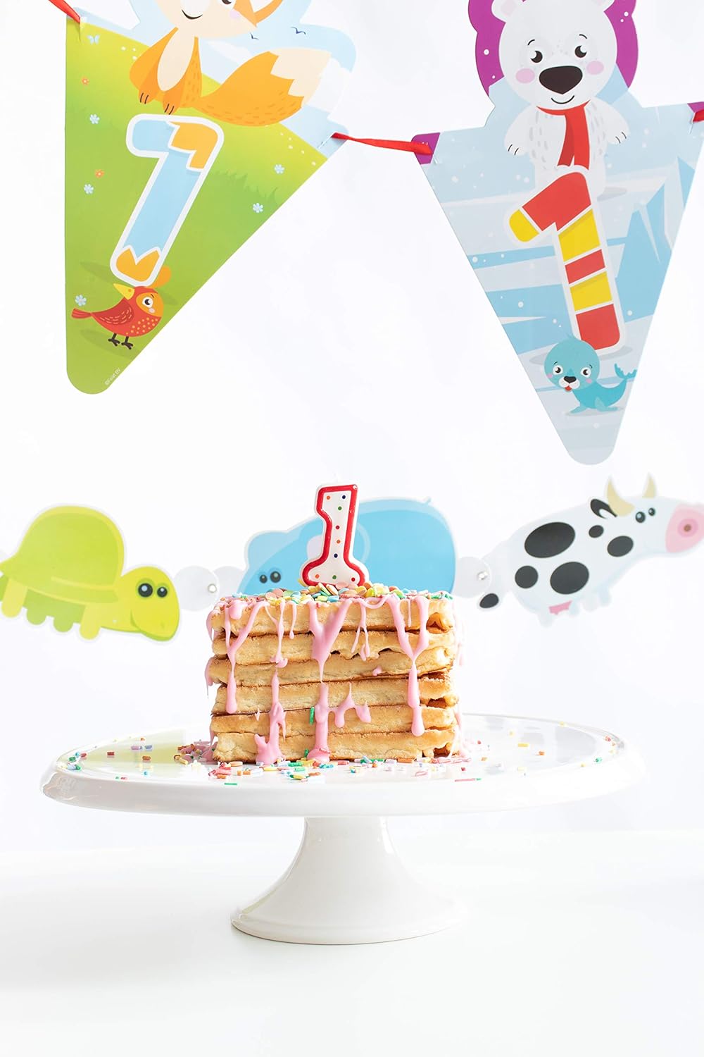 Folat 07781 Birthday Candle Number 1 with Colourful Dots, Multi Colors