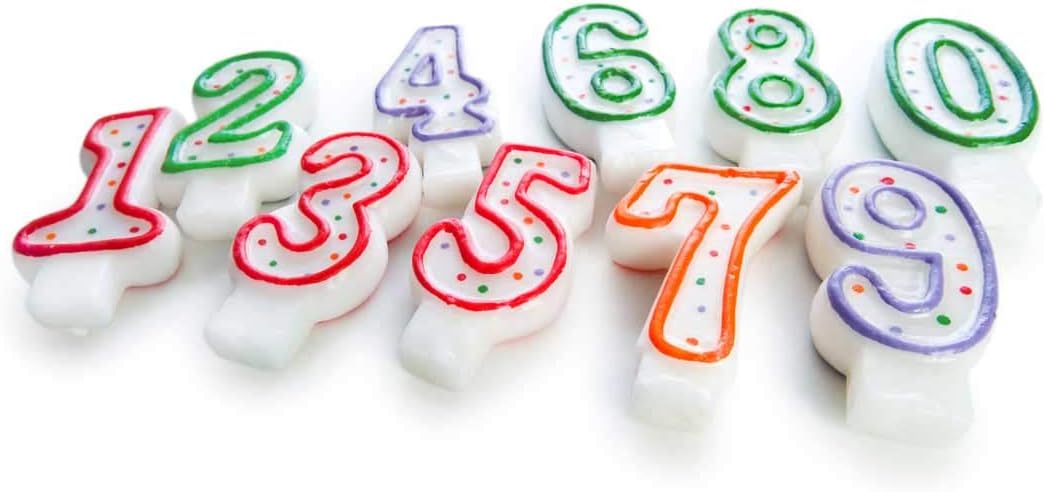 Folat 07781 Birthday Candle Number 1 with Colourful Dots, Multi Colors