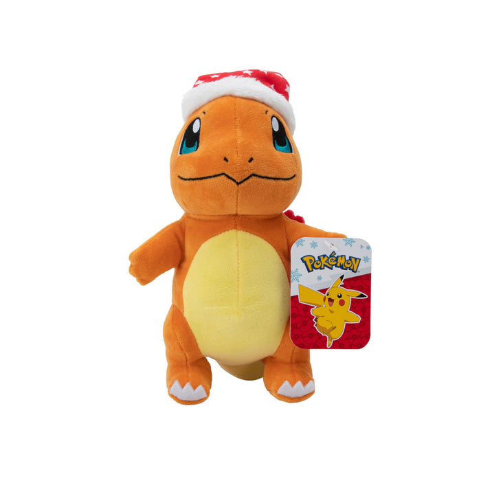 Pokémon Official & Premium Quality 8-inch Holiday Charmander Plush with Santa Hat - 8-Inch Charmander Plush with Unique Accessory