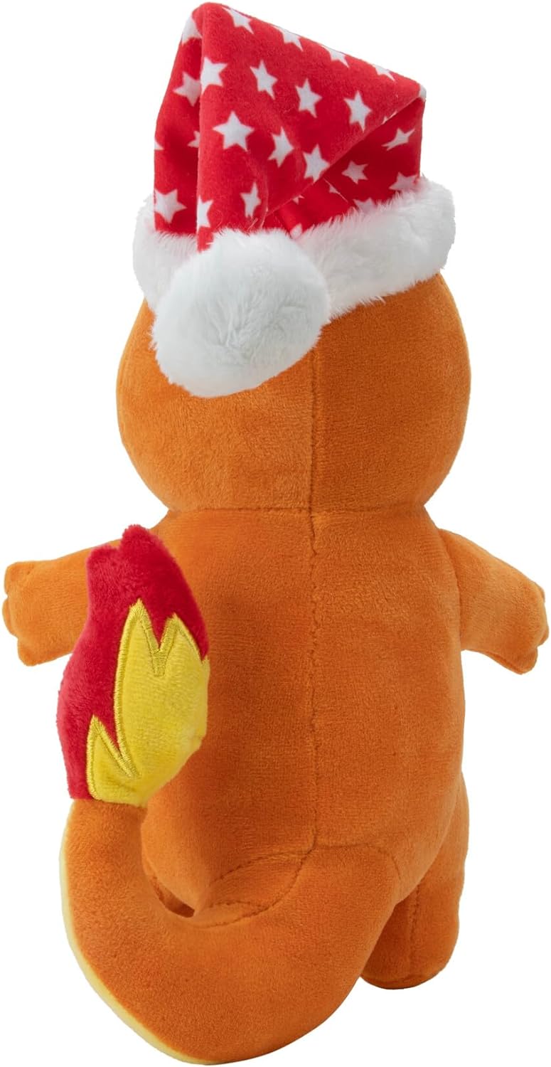 Pokémon Official & Premium Quality 8-inch Holiday Charmander Plush with Santa Hat - 8-Inch Charmander Plush with Unique Accessory