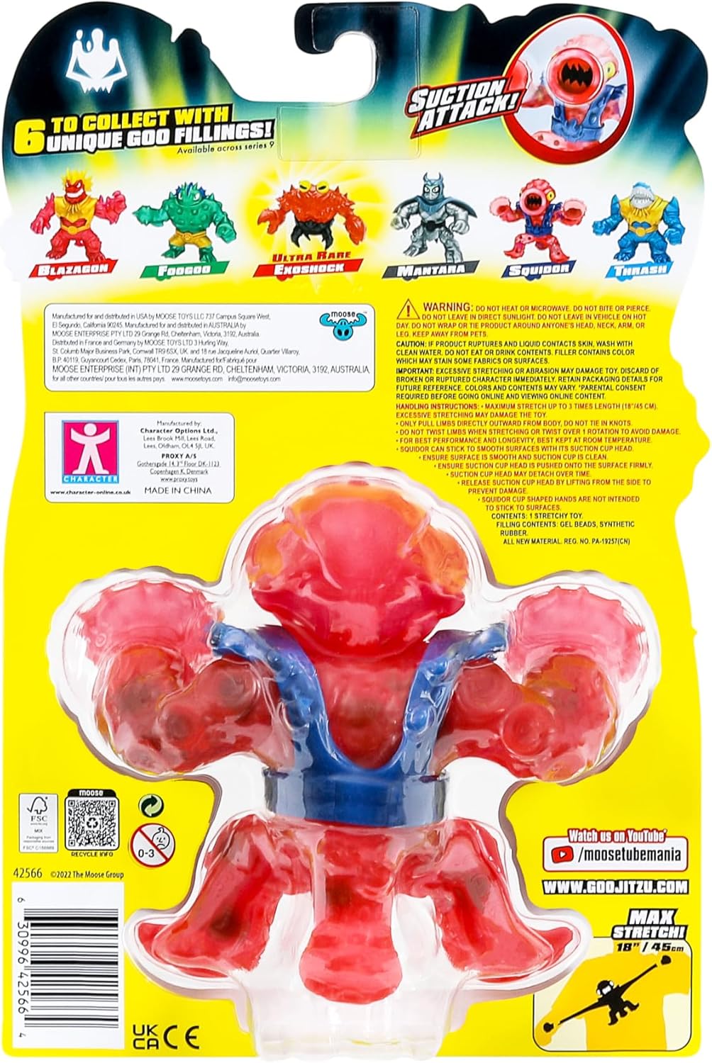 Heroes of Goo Jit Zu Deep Goo Sea Squidor Hero Pack. Super Squishy, Goo Filled Toy. With Suction Attack Feature. Stretch Him 3 Times His Size!