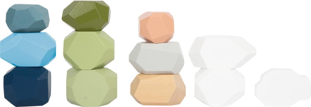 small foot Wooden Balance Stones Arctic, FSC 100%-certified wood, stacking game for kids aged 12+ months, 12440