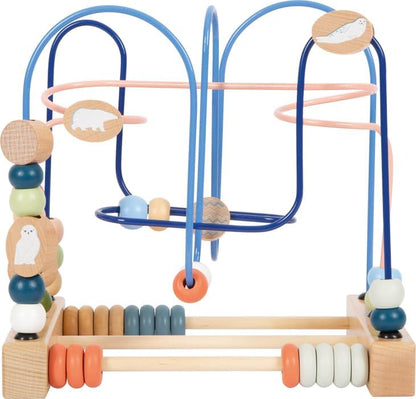 small foot Bead Maze Arctic made of FSC 100%-certified wood, motor activity toy for kids aged 12+ months, 12442
