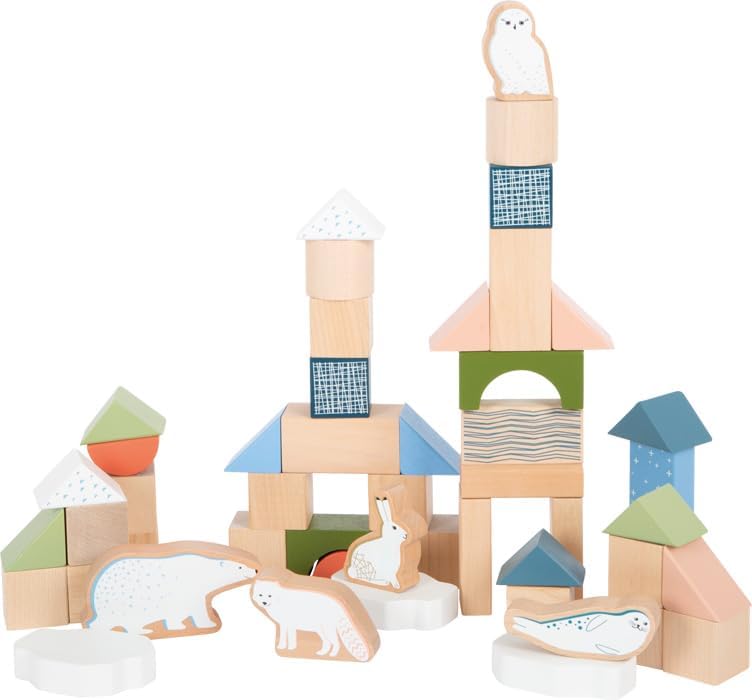 small foot Wooden Building Arctic, made of FSC 100%-certified wood, 50 blocks, for ages 12+ months, 12443 Wooden building blocks