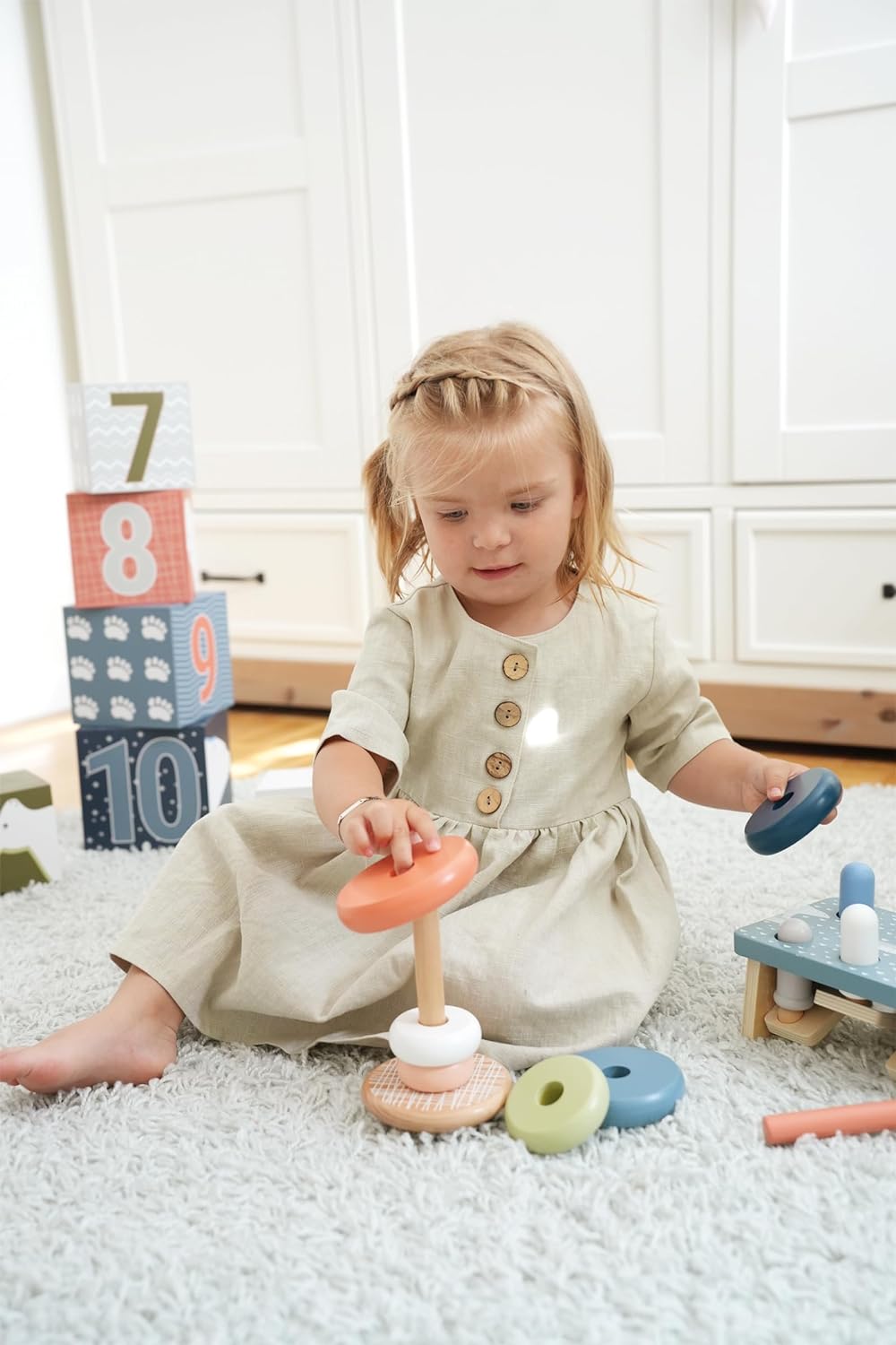 small foot Stacking Tower Arctic, made of FSC 100%-certified wood, insert game for kids aged 12+ months, 12444