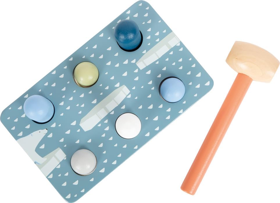 small foot Game Arctic Made of FSC 100%-Certified Wood, Hammer Bench for Kids Aged 1+ Years Old, 12448, Multicoloured