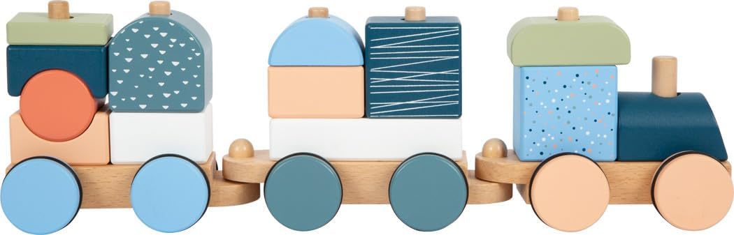 small foot-Trenino Tren Arctic de Madera certificada FSC 100%, Juego de Encajar y apilar, para niños a Partir de 1 año, 12449, Multicolor, Small
