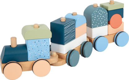 small foot-Trenino Tren Arctic de Madera certificada FSC 100%, Juego de Encajar y apilar, para niños a Partir de 1 año, 12449, Multicolor, Small