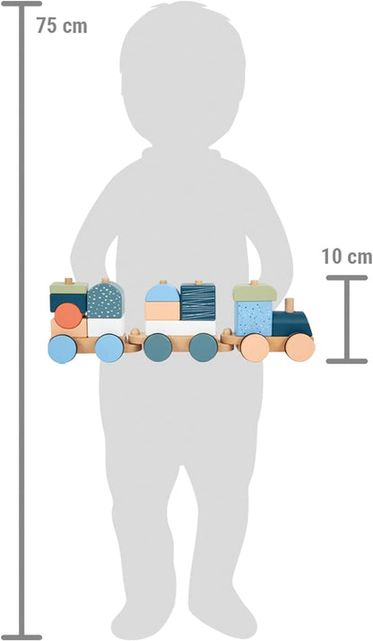 small foot-Trenino Tren Arctic de Madera certificada FSC 100%, Juego de Encajar y apilar, para niños a Partir de 1 año, 12449, Multicolor, Small