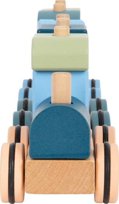 small foot-Trenino Tren Arctic de Madera certificada FSC 100%, Juego de Encajar y apilar, para niños a Partir de 1 año, 12449, Multicolor, Small