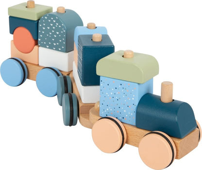small foot-Trenino Tren Arctic de Madera certificada FSC 100%, Juego de Encajar y apilar, para niños a Partir de 1 año, 12449, Multicolor, Small
