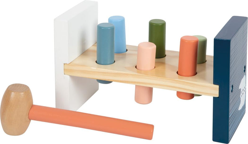 small foot Hammer Bench Arctic, Made of FSC 100%-Certified Wood, Motor Skills Learning Toy, Ages 1+ Years, 12452, Multicoloured
